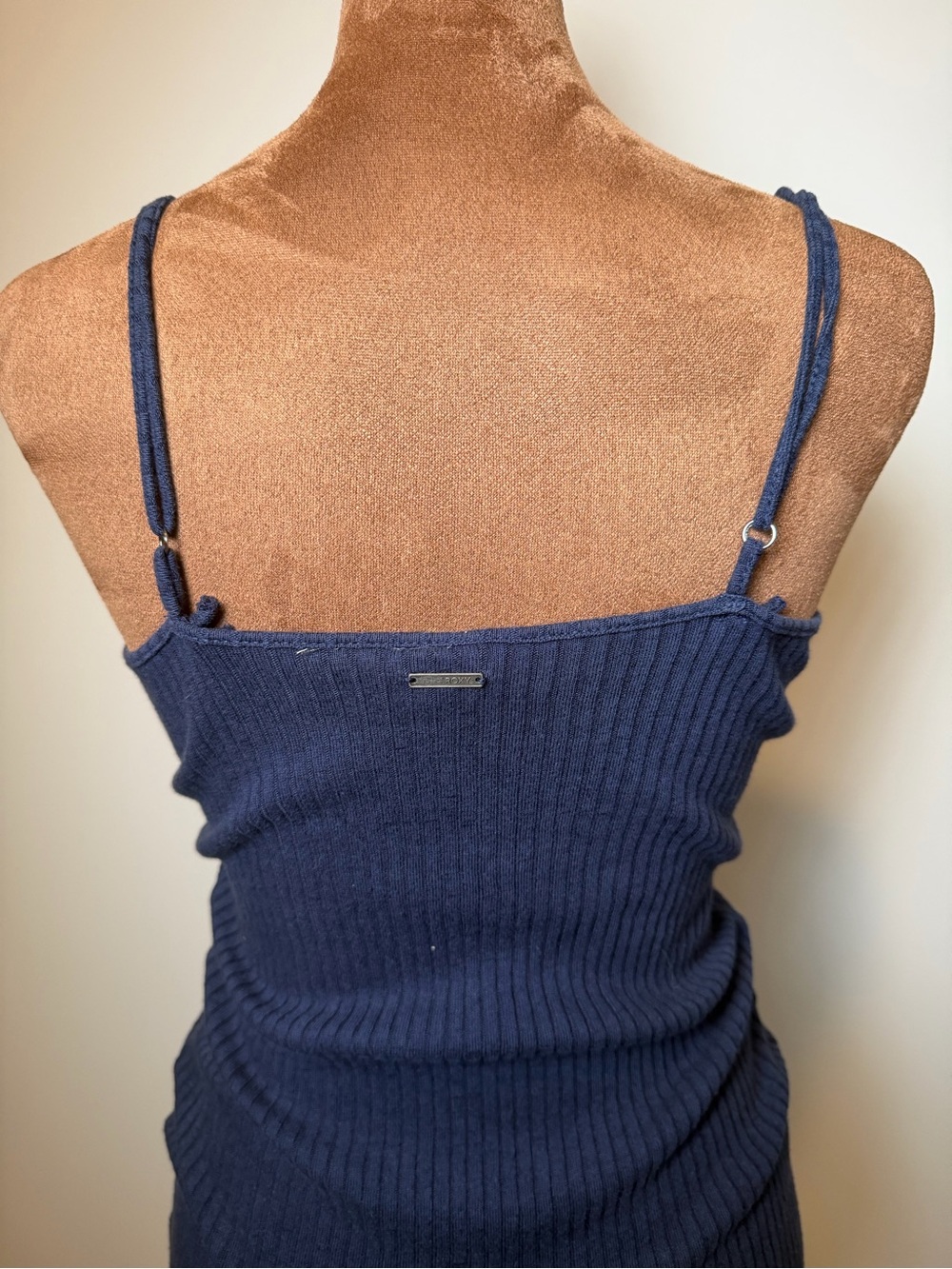 ROXY Navy Ribbed Lace-Up Ribbed Dress - Picture 10 of 17